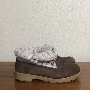 Timberland Brown Plaid Lug Sole Boots